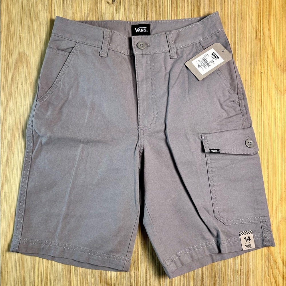 Kids Vans Gray Minimalist Cargo Shorts - NWT - Size 14